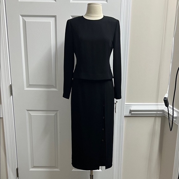 Jones New York Black Long Sleeve Dress new elegant sophisticated size 4 petite - Picture 1 of 8